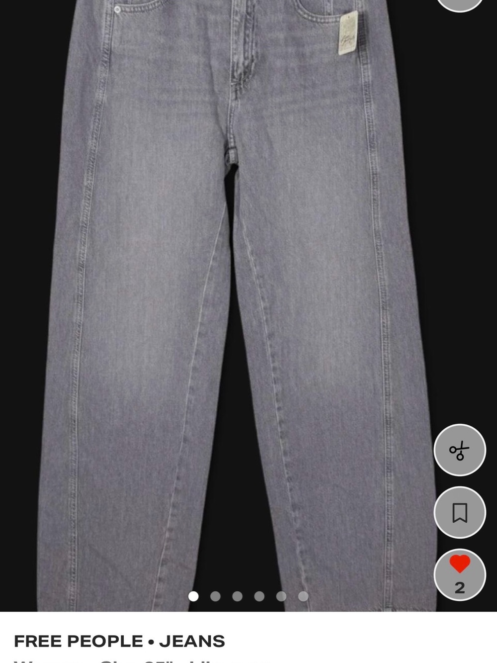 Free People We the Free AsterHigh-Rise Straight Leg Jeans Size 25 in Slate